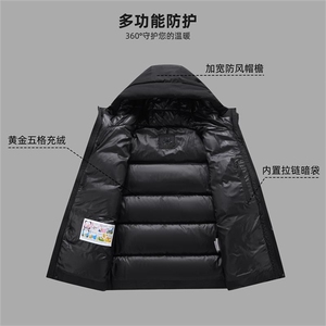 明星同款标短款连帽白鸭绒羽绒服百搭简约男女外套DB259-P180图片