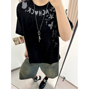 万针全刺绣工艺抖音得物高品质260克重磅纯棉双纱美式高街短袖T恤图片