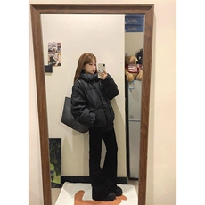 现货5W件冬季三防重磅boxy短款羽绒连帽PU皮棉衣外套防风加厚棉服，男装棉衣，电商A443