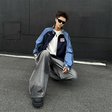 美式复古刺绣夹克外套男女款2025新款春秋宽松百搭上衣Y0769-P53，男装夹克，星座308B-2