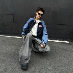 美式复古刺绣夹克外套男女款2025新款春秋宽松百搭上衣Y0769-P53图片