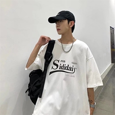 夏季日系cityboy印花宽松半袖T恤男港风潮流百搭短袖T1410-P24，男装T恤，星座512-2