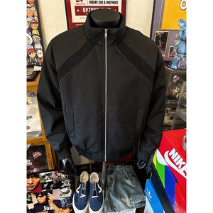 高品质春装新款老钱风美式高街解构立领棒球服飞行夹克潮休闲外套图片