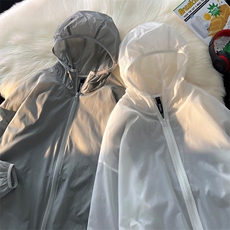 2023大码简约纯色轻薄透气防晒衣男女情侣夏季连帽皮肤衣J512-P48，男装夹克，电商A001