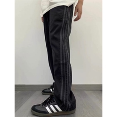 军绿色三条杠条纹裤子男秋冬加绒速干直筒工装裤美式运动休闲长裤，男装工装外套，四季星座505