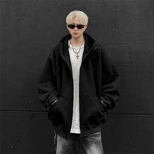 WY607-P55秋冬美式重磅cleanfit慵懒风连帽卫衣外套图片