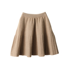 羊毛针织短裙女秋冬新款纯色外穿百搭显瘦百褶裙简约打底羊绒裙，女装半身裙，暖绒情旗舰店