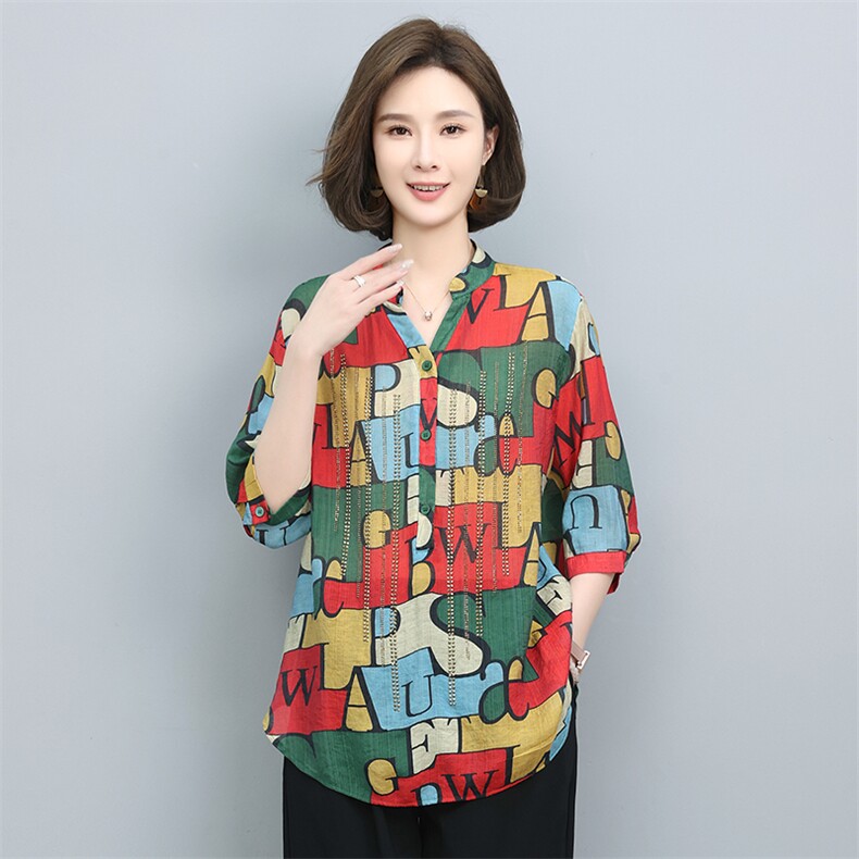 夏季新款时尚字母印花宽松显瘦气质T恤,女装T恤,叶笙衣