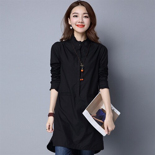 秋冬加绒衬衫女长袖中长款2025款纯棉立领夹绒衬衣保暖加厚打底衫，女装衬衫，风姿绰