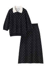 2025年春季时尚潮流波点套装，女装套装/套裙，忠诺羊绒