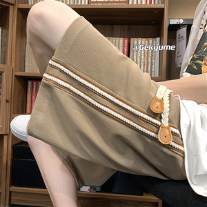 8XL-M 冰丝薄款垂感撞色特大码休闲运动五分短裤DK1509P35控48图片