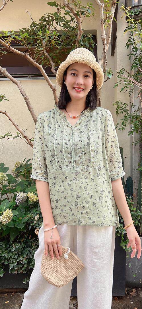 纯苎连衣裙小衫裤子裙子衬衣 时尚风 风淑女风休闲风，女装连衣裙，川哲