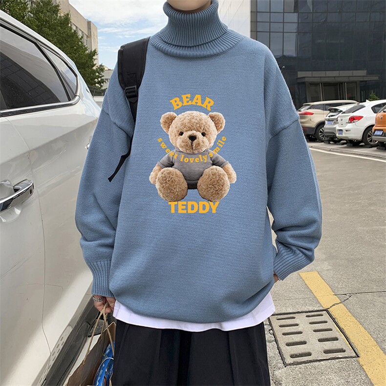 2024秋冬新款男毛衣韩版潮ins休闲高领长袖上衣A161-2-M2061-P50，男装针织衫/毛衣，电商A161-2