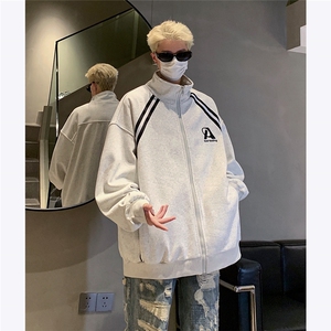 现货 开衫卫衣男青少年学院风班服刺绣拉链衫外套宽松秋装潮 P78图片