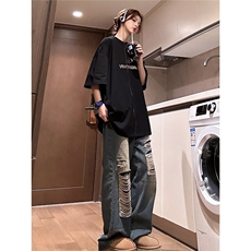 1中性银色立体四芒星印花大码M-5XL短袖T恤男DT77776P23块控特45，男装T恤，星座226-2