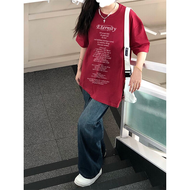 美式复古cleanfit短袖男夏季小领口情侣七分袖t恤潮牌潮,男装T恤,星座310A-4