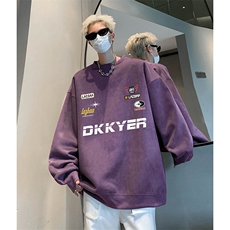 抖音得物供货提供视频秋冬重磅美式麂皮绒圆领卫衣JY388，男装卫衣，电商A486