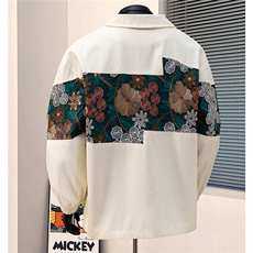 1港风模特刺绣大码M-5XL外套潮拼接翻领工装夹克男7568P85控118，男装夹克，星座226-2