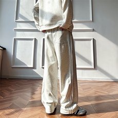 K10033-P35潮牌卫裤男2025新款百搭褶皱宽松直筒休闲长裤，男装休闲裤，电商A178