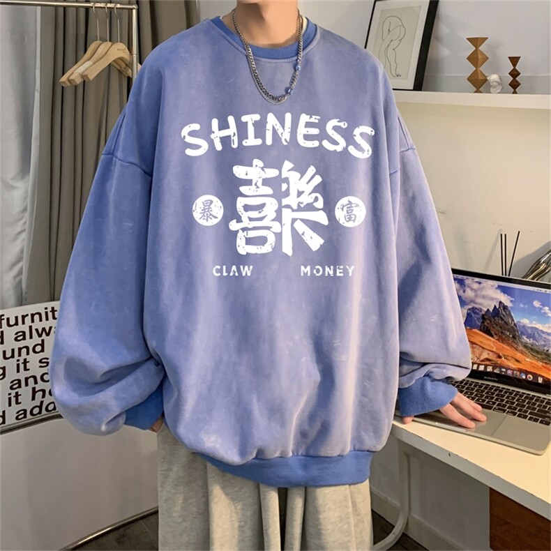 DSA028-SXCT22L103抖音品质水洗重磅卫衣男高品质65棉圆领卫衣,男装卫衣,电商A028