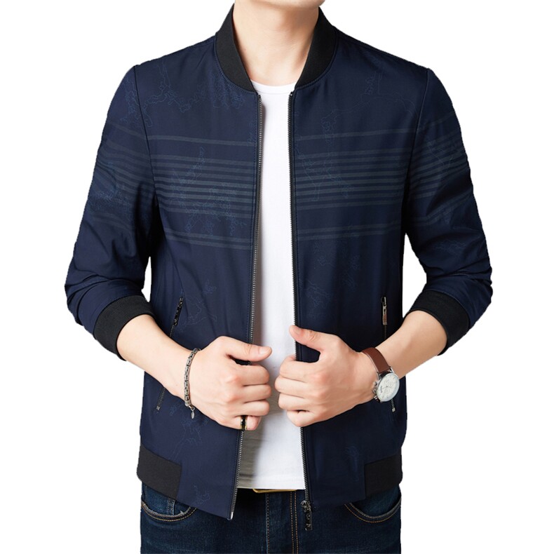 夹克中青年男时尚百搭棒球领商务休闲茄克外套男装ASD86209-P140，男装夹克，电商B212（原钱塘6029）