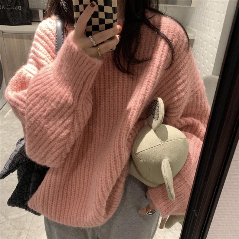 多色慵懒毛衣，女装针织衫/毛衣，XTZ style