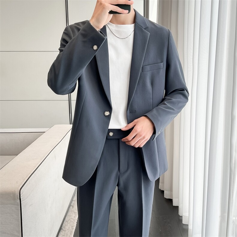 现货2025秋轻熟风套装男宽松西装外套TZ10P185可单卖西装125裤60，男装西服套装，电商B276A