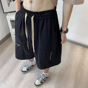 美式工装短裤男夏季薄款宽松直筒中裤bf潮牌机能百搭休闲五分裤子