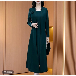 高级TR柔感两件套2026春季新款时尚气质显瘦风衣外套洋气连衣裙女，女装套装/套裙，超越