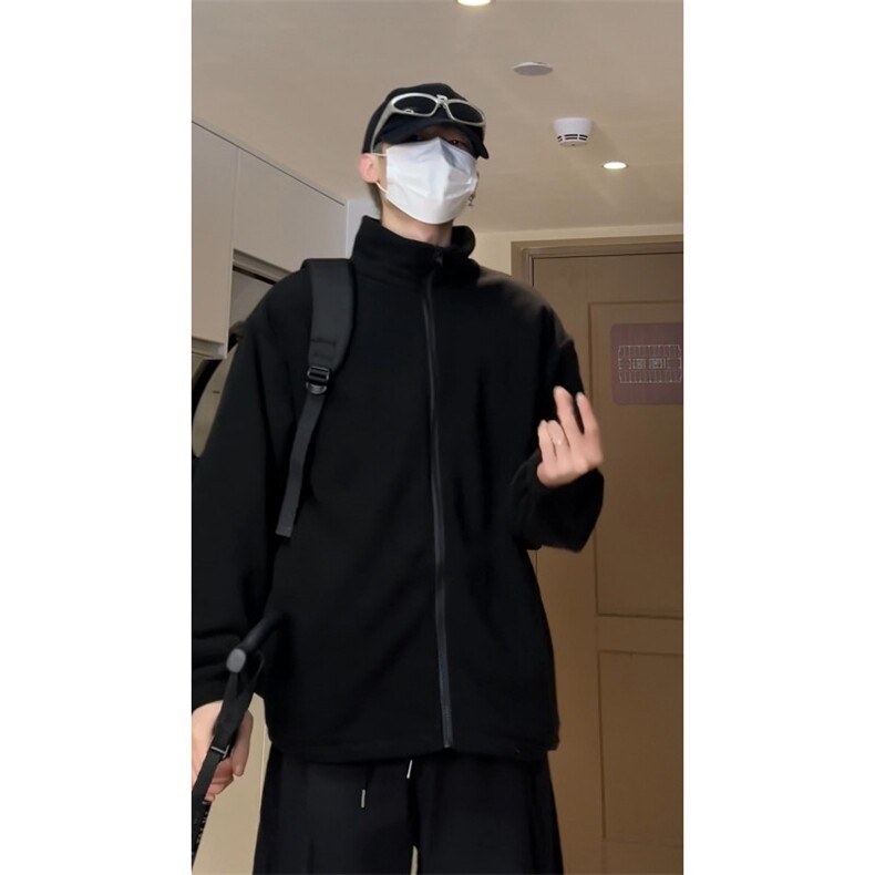 冬季摇粒绒卫衣男加厚男士休闲外套潮流立领内搭男装A266-D01-P35,女装短外套,电商A266