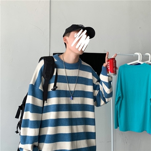 714-1-702-p55网红毛衣男春秋款宽松慵懒韩版潮流帅气针织衫潮牌2图片