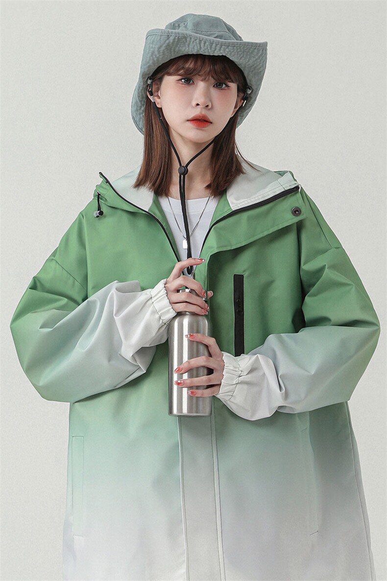 2025中性风山系防水冲锋衣渐变色夹克女大码M-5XL休闲JK77088P85,男装夹克,星座227-7