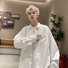 抖音供货2024春装新款复古水洗棉布长袖衬衫外套A158-cs01-P38，男装衬衫，电商A158-1