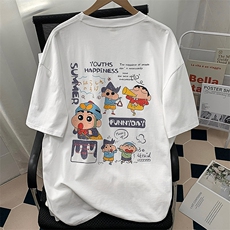 高转化纯棉蜡笔小新印花短袖t恤夏潮宽松X416B-1-DT896-P25限39，男装T恤，星座416B-1
