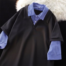 夏季新款设计感小众短袖男宽松潮流美式复古t恤街头潮牌上衣，男装T恤，四季星座505