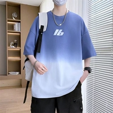 短袖t恤男士青少年2025夏季渐变潮牌新款半袖体恤休闲上衣服Tins，男装T恤，星座506A