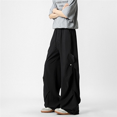 褶皱可束脚阔腿休闲裤K006无影墙92%聚酯纤维8%氨纶(S-2XL)TP25，男装休闲裤，电商A088