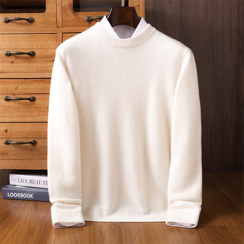 男士羊绒衫秋冬季圆领毛衣男式韩版青年学生线衫，男装羊绒套衫，铂欧羊绒