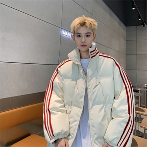 特P95控158168三条杠棉服冬外套情侣格子棉衣立领面包服MY243图片