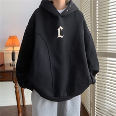 抖音供货丶高品质棉350克排扣卫衣连帽宽松卫衣LW9002-p78控98，男装卫衣，星座508（原C305）