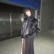 现货不缺货潮流男生假两件皮衣外套1209-1-JK17-P108（网图），男装皮衣，星座1209-1