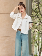 现货！高端外套女短款2026年春季新款格子拼接洋气春秋夹克上衣，女装短外套，依万里