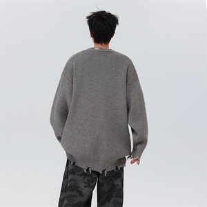 有货。慵懒破坏风毛衣男秋冬季潮牌cleanfit针织打底衫MZ836-P62图片