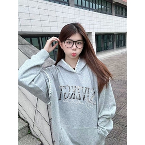 5505-P65新款纯棉华棉复合牛奶丝休闲连帽卫衣薄款图片