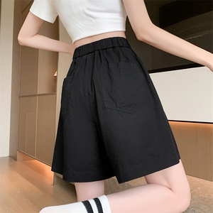 短裤女夏季薄款松紧腰宽松冰丝棉a字裤显瘦休闲阔腿裤子ins潮