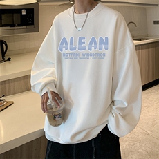 华夫格卫衣圆领卫衣男大码长袖t恤男外套HW76291-P30加绒款-P40，男装卫衣，电商A040