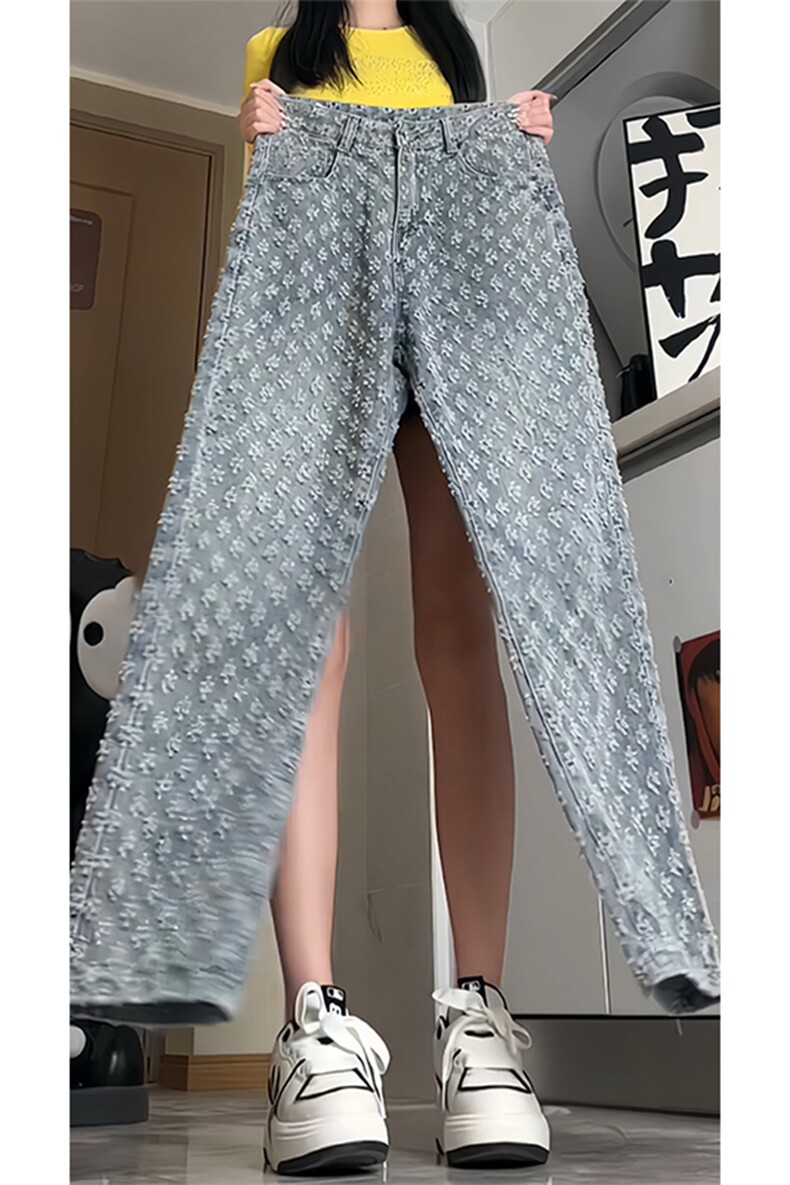 【自拍图·拿图不拿货】提花满印牛仔裤子男女KZT63CC-特P45,男装牛仔裤,星座1007（原301D）