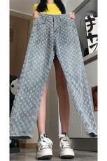 【自拍图·拿图不拿货】提花满印牛仔裤子男女KZT63CC-特P45，男装牛仔裤，星座1007（原301D）