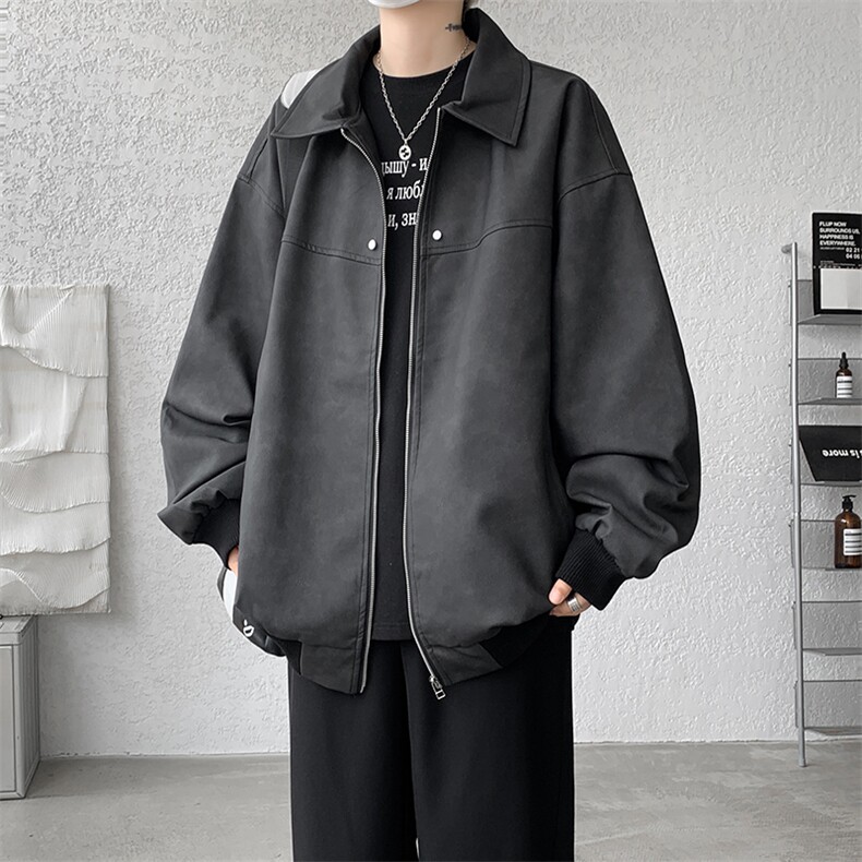 8XL-M脏脏痞帅皮衣外套男秋冬加厚PU皮夹克宽松大码皮袄JK006P95，男装夹克，电商B312