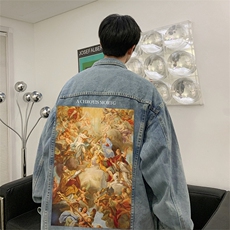 直播品质美式高街扎染印花复古水洗牛仔衣潮流夹克外套NZ17特65，男装夹克，电商A486